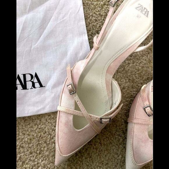 ZARA Pointed Toe Slingbacks NWT - Picture 4 of 16